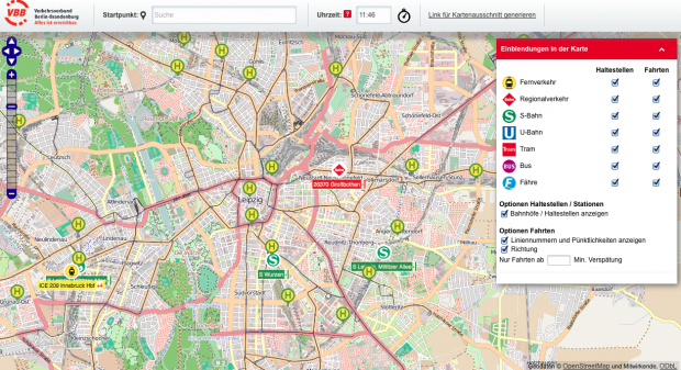 Leipziger S-Bahnen sind eigentlich nicht Teil des VBB. (VBB/cc-by-sa 2.0 Openstreetmap.org/Screenshot: Golem.de)